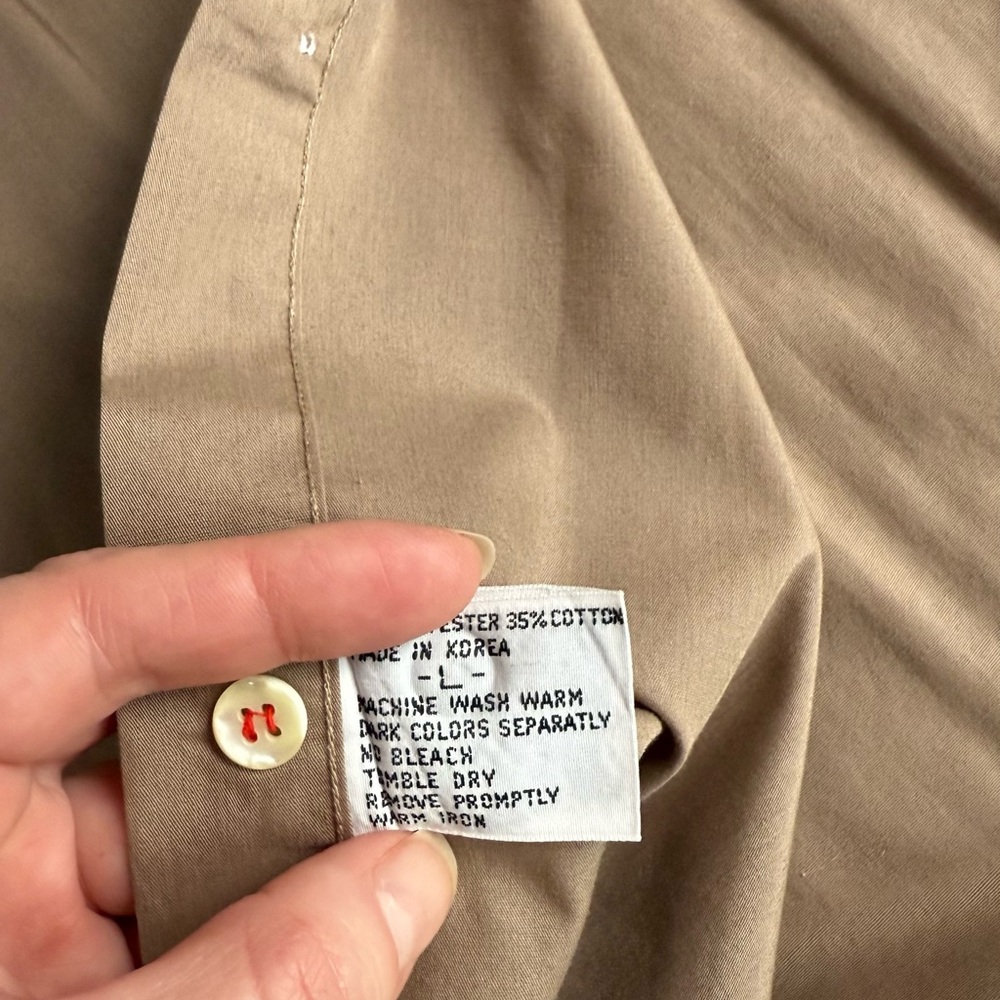 Vintage Dior Tan Button Down Shirt - unisex -size L - Picture 9 of 11